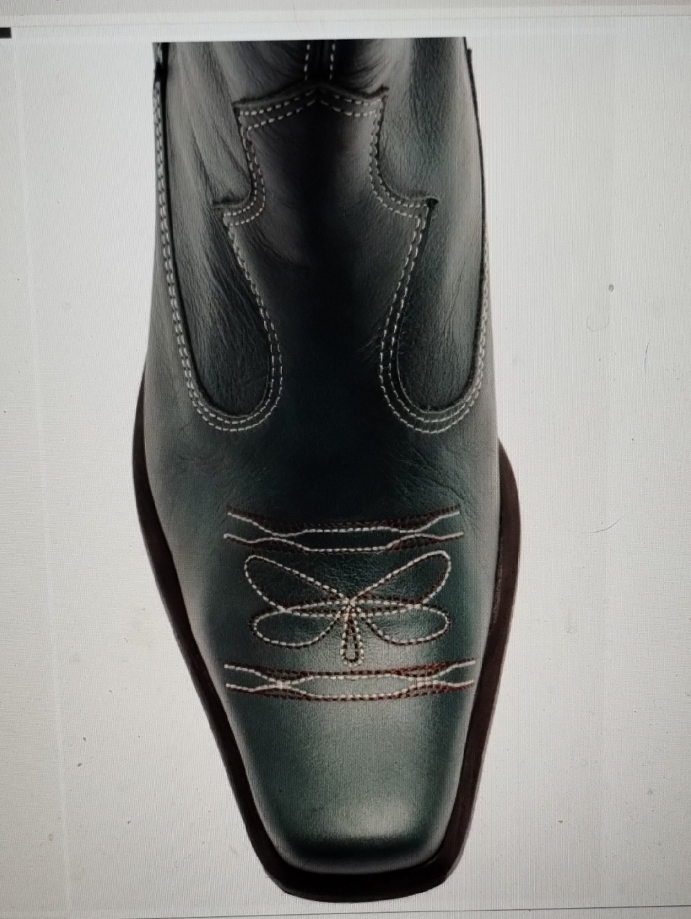 Free People Wandering Western Cowboy Boots Green Leather 7 Like New - Picture 3 of 12